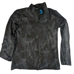 Scales Men's Small Frigate Camo Black Full Zip Lightweight Fishing Jacket NWT